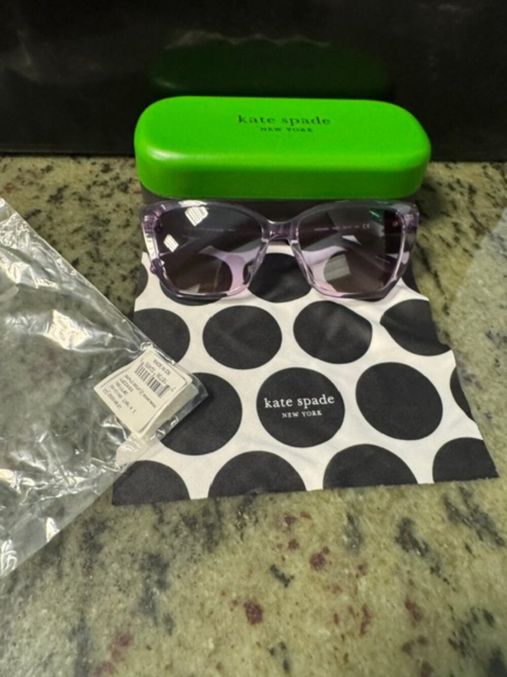 Kate Spade LUCCA/G/S 0789 55 17 140 Sunglasses Lilac/Flower Frame New w/Case